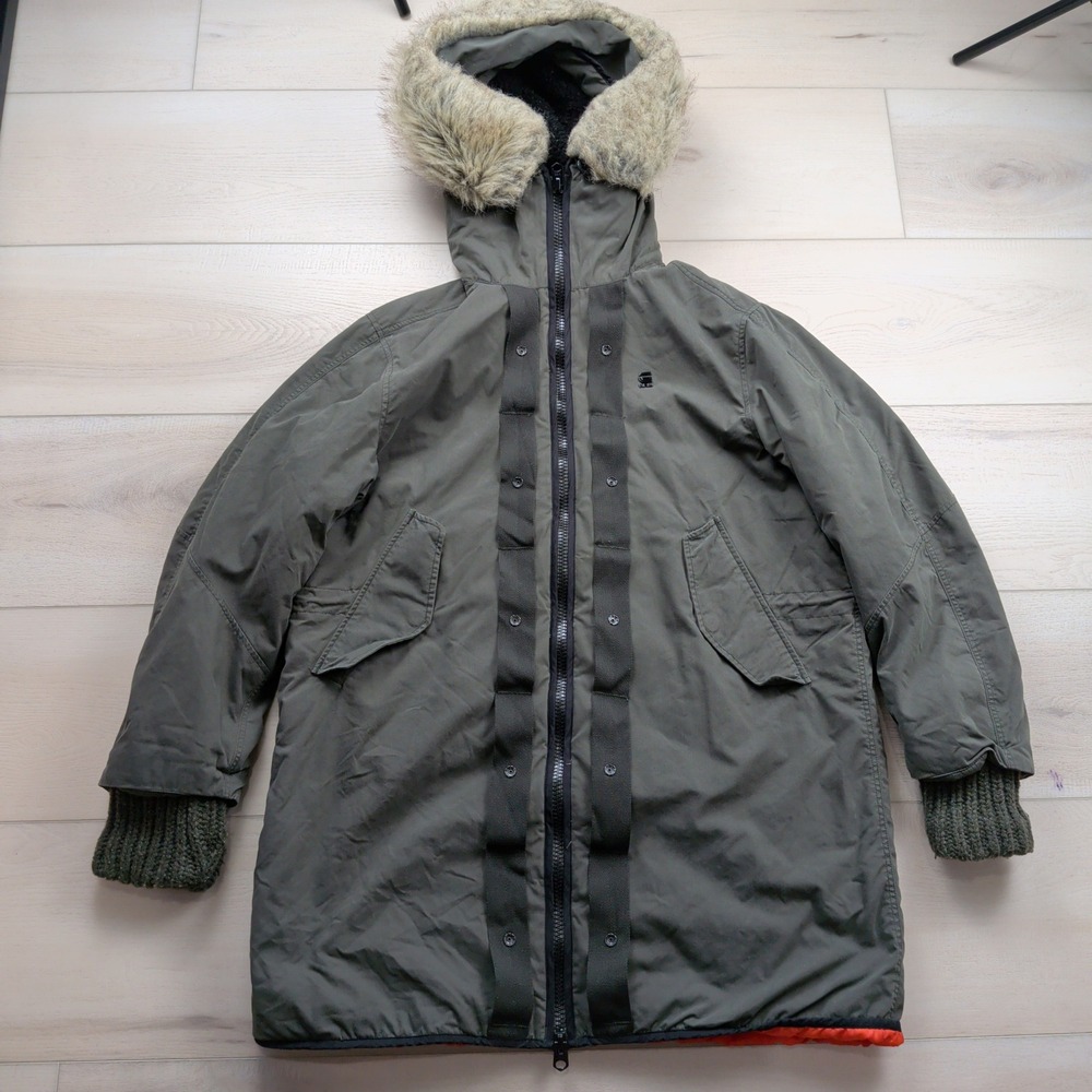 G-Star Raw Artol TS Fur HDD Parka Mens Medium Olive Green D06959-4436-990